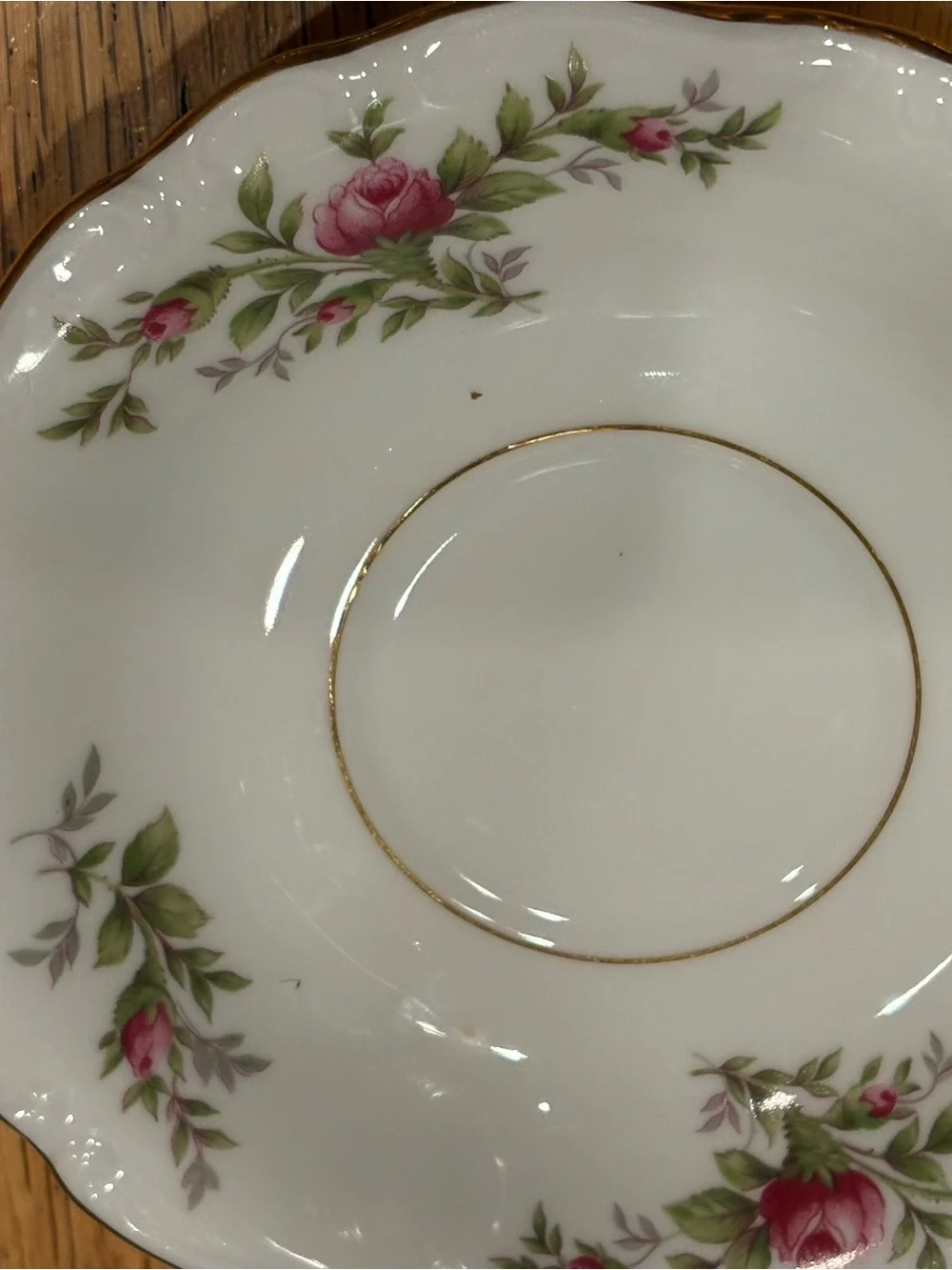 Set of 5- dessert plates vintage Johann Haviland “Moss Rose” fine china plates